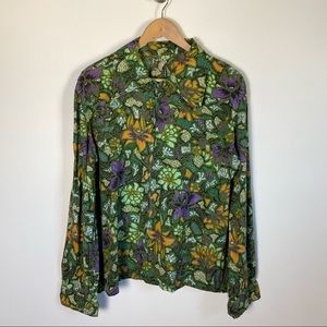 Vintage Archdale Bright Floral Hippie Pullover Shirt Top Size Medium
